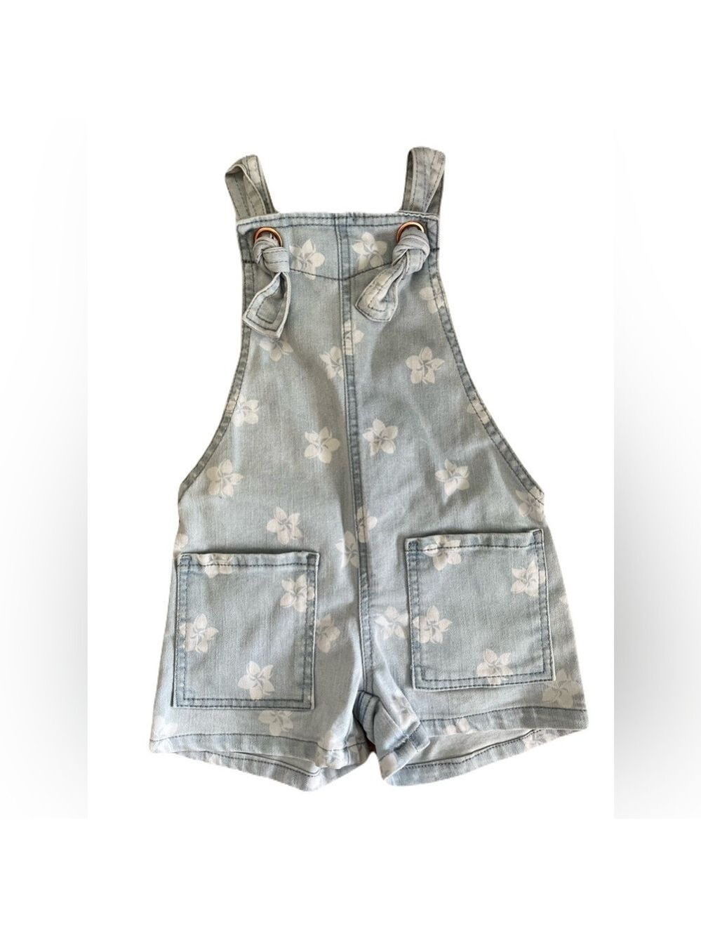 Floral Denim Kids Overalls